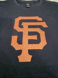 San Francisco Giants Glitter Logo T-Shirt – Black Sparkle SF Fan Tee - BLACK