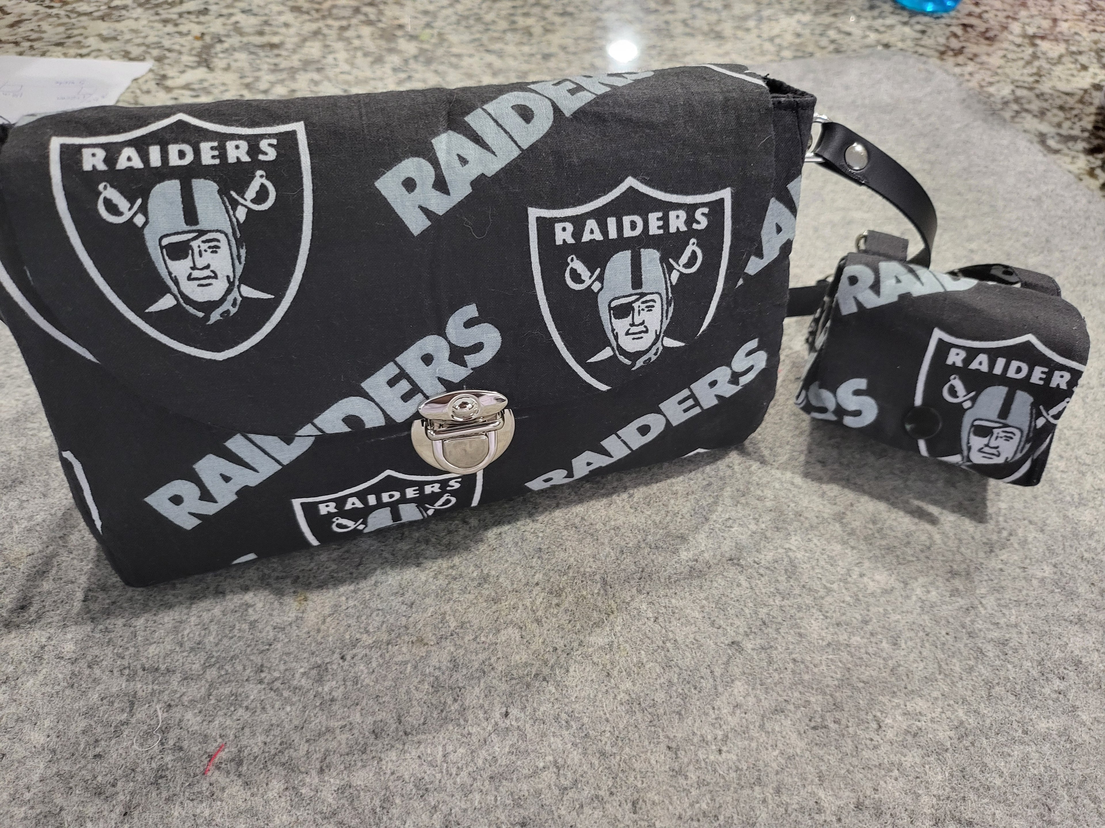 Raiders Handmade Crossbody Purse & Mini Pouch Set