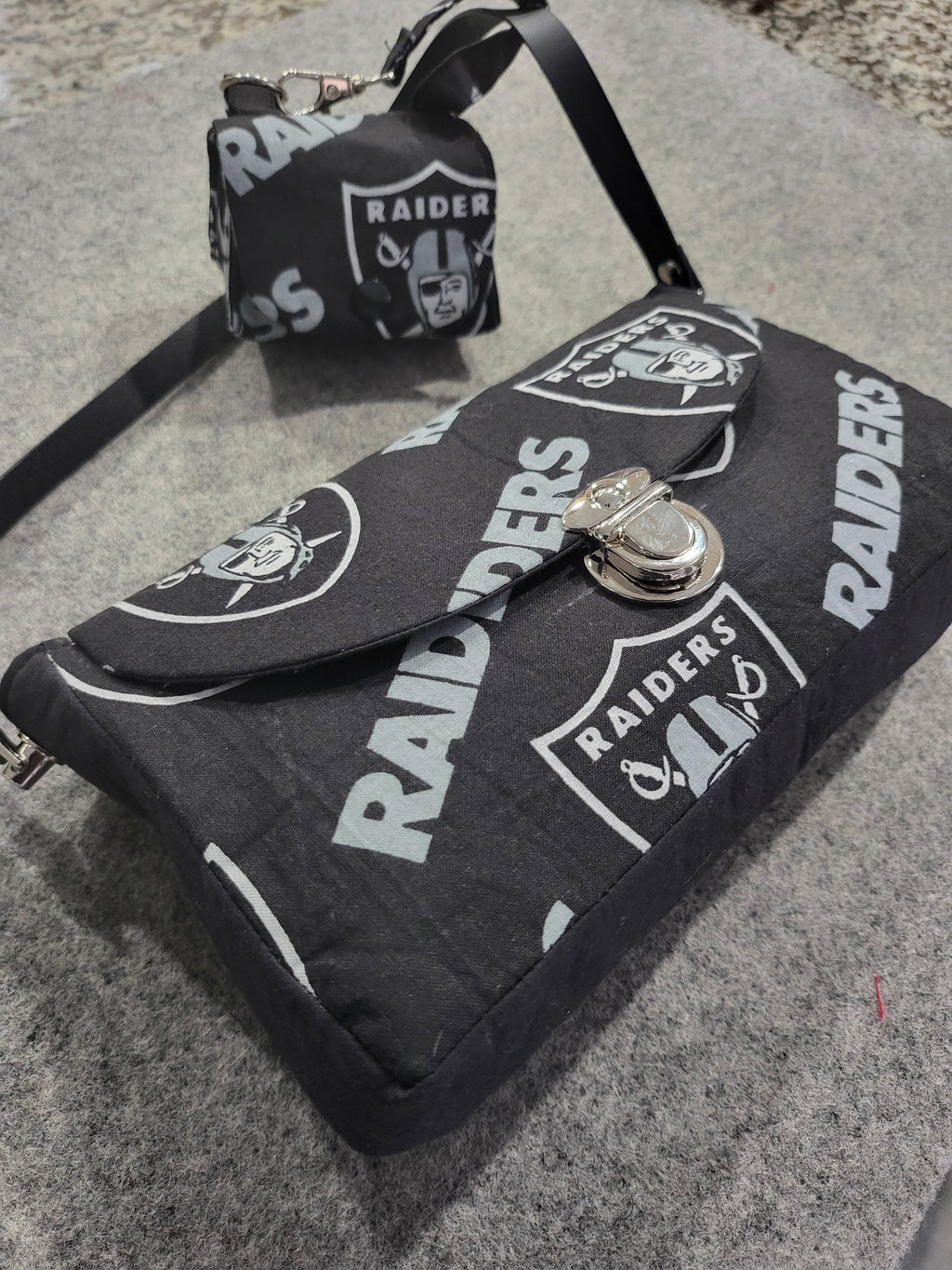 Raiders Handmade Crossbody Purse & Mini Pouch Set