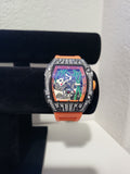 AJ Brand Panda Iced-Out Watch – Orange Silicone Luxury Fashion Watch
