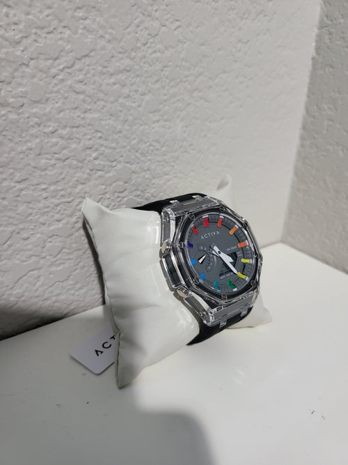ACTIVA by INVICTA Transparent Rainbow Dial Watch – Clear Case Fashion Watch